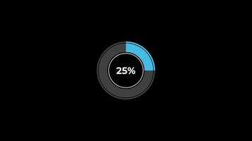 Pie Chart 0 to 25 Percentage Infographics Loading Circle Ring or Transfer, Download Animation with alpha channel. video