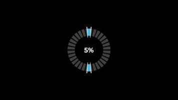 tarta gráfico 0 0 a 5 5 porcentaje infografia cargando circulo anillo o transferir, descargar animación con alfa canal. video