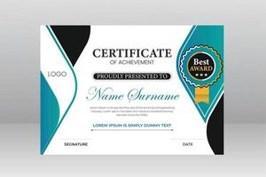 certificate template with luxury pattern vector