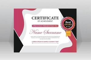 certificate template with luxury pattern vector