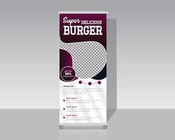 diseño de banner enrollable de comida y restaurante vector