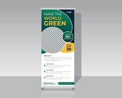 Lawn or gardening services roll up banner vector