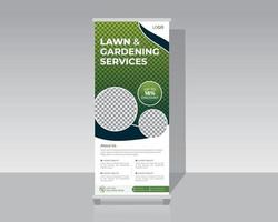 Lawn or gardening services roll up banner vector