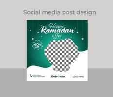 Ramadan Sales Social Media Post Template vector