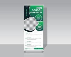 School Admission open roll up banner design template vector