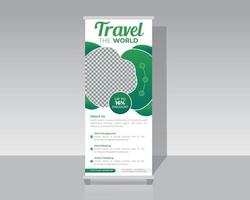 Travel vacation roll up banner design vector