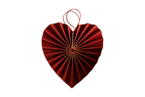 Heart paper decoration isolated on a transparent background png