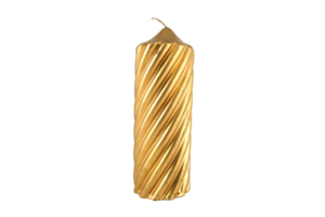 Gold christmas candle isolated on a transparent background png