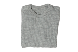 cinzento suéter isolado em uma transparente fundo png
