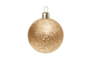 oro Navidad pelota aislado en un transparente antecedentes png