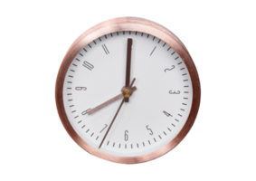Rose gold clock isolated on a transparent background png