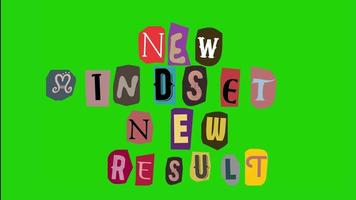 new mindset new result text- Ransom note Animation paper cut on green screen video
