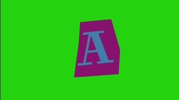 alphabet a - papier d'animation de note de rançon coupé sur écran vert video