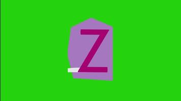Alphabet Z- Ransom note Animation paper cut on green screen video