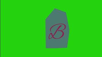 carta b texto- resgate Nota animação papel cortar em verde tela video
