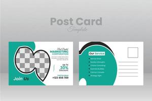 postcard template design vector