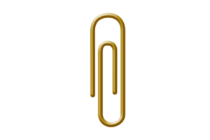 Gold clip isolated on a transparent background png