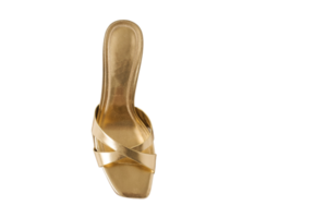 Golden high sandals isolated on a transparent background png