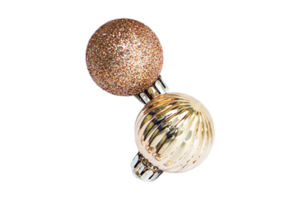 Golden christmas balls decoration isolated on a transparent background png