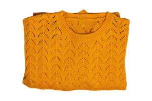 Orange sweater isolated on a transparent background png