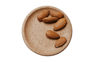 plato con nueces aislado en un transparente antecedentes png