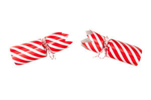 Red stripe christmas cracker isolated on a transparent background png