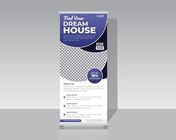 Real estate agency roll up banner design vector