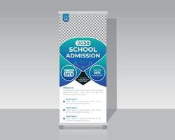 School Admission open roll up banner design template vector