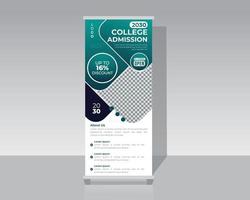 School Admission open roll up banner design template vector