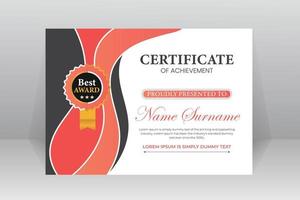 certificate template with luxury pattern vector