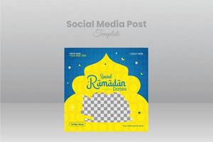 Ramadan Sales Social Media Post Template vector