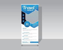 Travel vacation roll up banner design vector