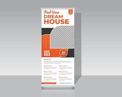 Real estate agency roll up banner design vector