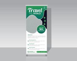 Travel vacation roll up banner design vector