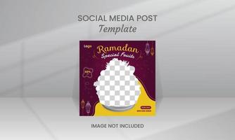 Ramadan Sales Social Media Post Template vector