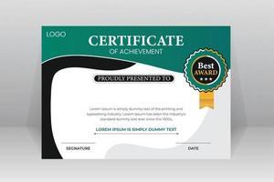 certificate template with luxury pattern vector