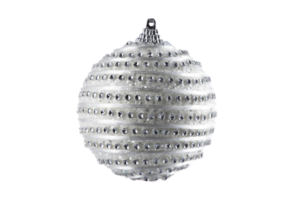 Silver christmas ball isolated on a transparent background png