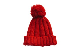 Red beanie hat isolated on a transparent background png