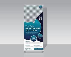 Healthcare and medical roll up banner vector