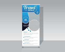 Travel vacation roll up banner design vector