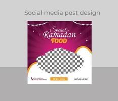 Ramadan Sales Social Media Post Template vector