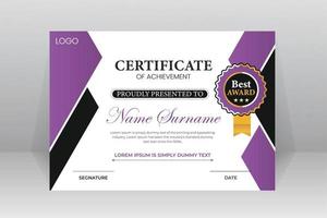 certificate template with luxury pattern vector