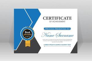 certificate template with luxury pattern vector