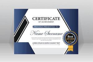 certificate template with luxury pattern vector