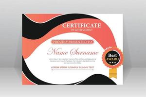 certificate template with luxury pattern vector