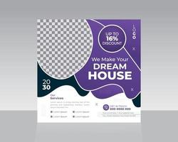 Real estate agency social media post vector