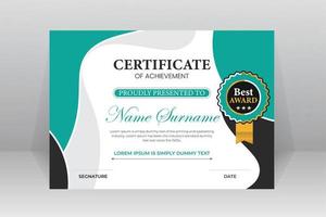 certificate template with luxury pattern vector