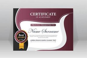 certificate template with luxury pattern vector