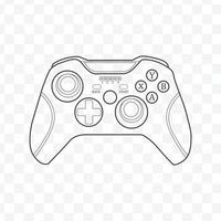 Gaming Console Outline Vector Illustration, Minimalist Design of a Video Game System in Black and White