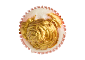 Golden cupcake isolated on a transparent background png